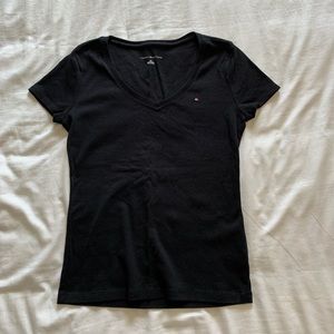 Tommy hilfiger black shirt - Vneck t-shirt - tee - basic (Small)